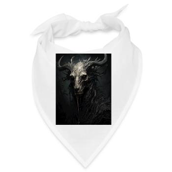 Dämonische Gestalt mit Hörnern - Bandana - Weiß - Vorne