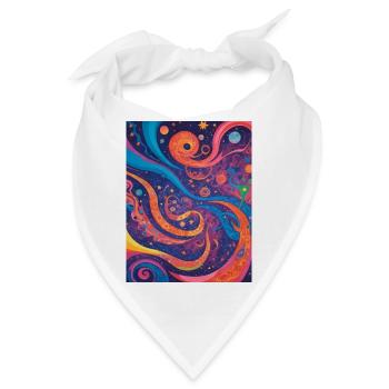 Kosmische Abstraktion - Bandana - Weiß - Vorne
