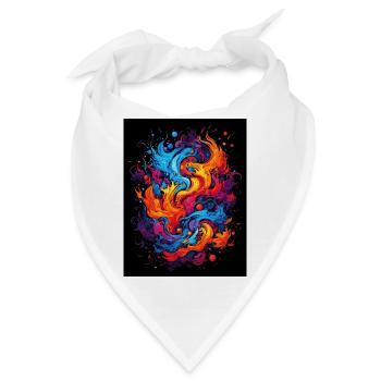 Abstrakter Farbwirbel - Bandana - Weiß - Vorne