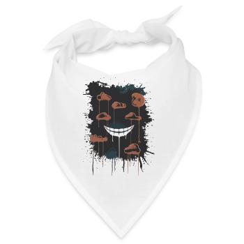 Creepy Dripping Smile - Dunkle ästhetische Horrorkunst - Bandana - Weiß - Vorne