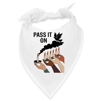 Gib es weiter - Einheit und Hoffnung Kerzenkunst - Bandana - Weiß - Vorne