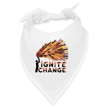 Wandel – Vereinte Hände des Feuers und des Handelns - Bandana - Weiß - Vorne