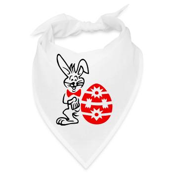Osterei mit Hase - Bandana - Weiß - Vorne