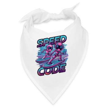 Speed Code Cyberpunk Roboter Surfen Tech Kunst - Bandana - Weiß - Vorne