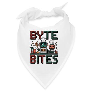 Byte Bites – Niedliche Pixel-Roboterköche, die Spaß kochen - Bandana - Weiß - Vorne