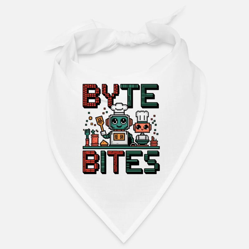 Byte Bites – Cute Pixel Robot Chefs Cooking Up Fun Bandana