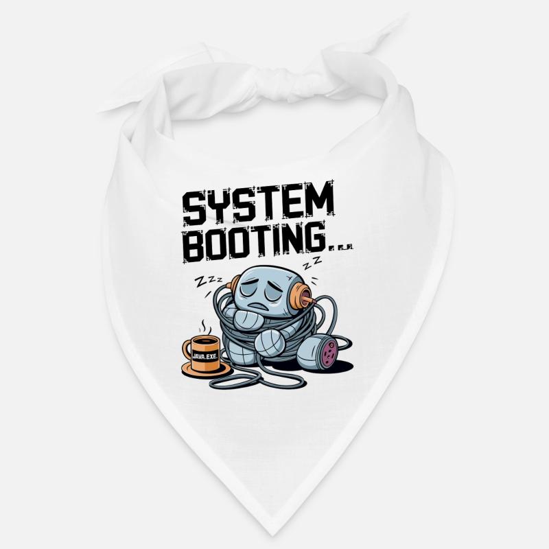 Sleepy Robot Booting avec du café Java.exe - Drôle Bandana