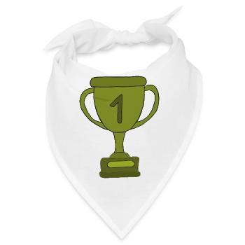pokal gruen - Bandana - Weiß - Vorne