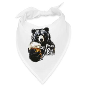 Papa Bier Vatertag Männertag Sauftour - Bandana - Weiß - Vorne