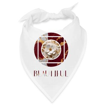 BEAUTIFUL – Minimalistisches Statement aus rotem Marmor - Bandana - Weiß - Vorne