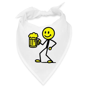 Strichmännchen Bier - Bandana - Weiß - Vorne