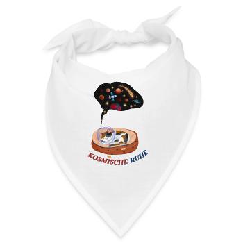Träumende Katze - Bandana - Weiß - Vorne