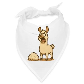 Humorvolle Lama Illustration  - Bandana - Weiß - Vorne