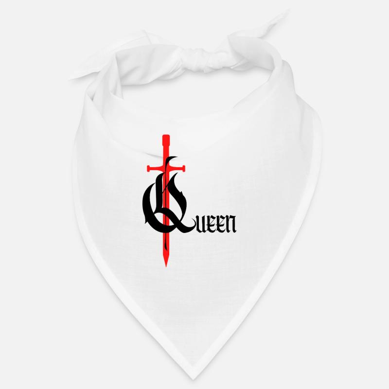 Gothic Queen Design mit Schwert mit schwarzem Text - Bandana - Weiß