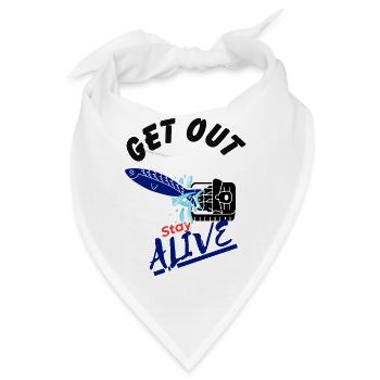 Get out and Stay Alive - Fisch in Falle - Bandana - Weiß - Vorne