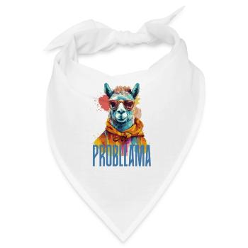 No Probllama Lama No Problem - Bandana - Weiß - Vorne
