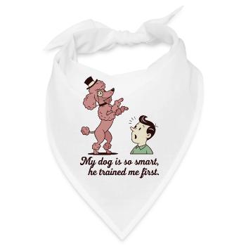 Mein Hund ist so schlau... - Bandana - Weiß - Vorne