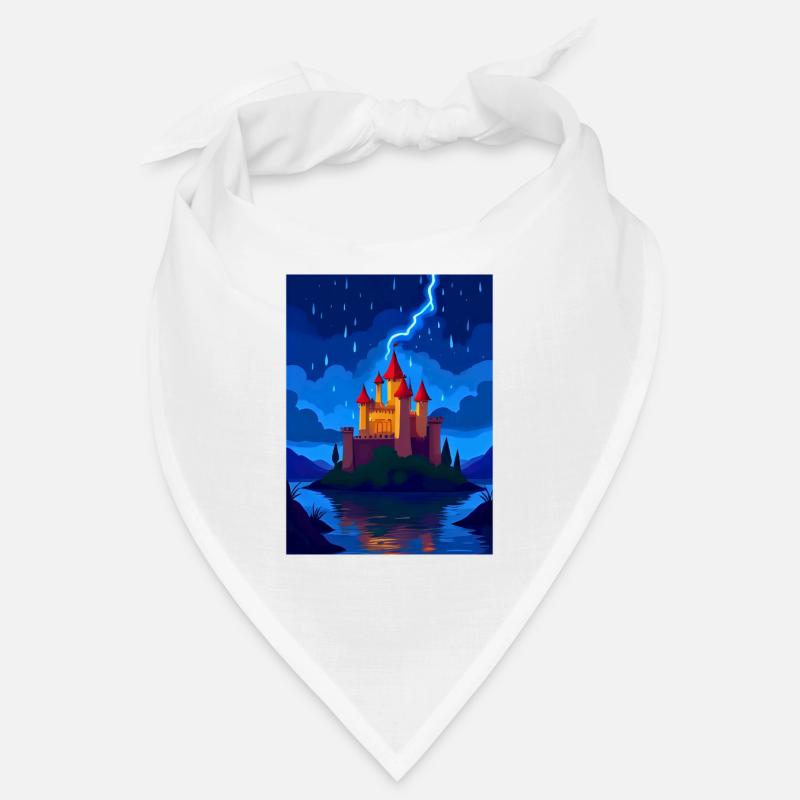 Château enchanté avec éclairage nocturne - Bandana - blanc