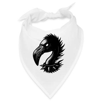 Metall-Flamingo - Bandana - Weiß - Vorne