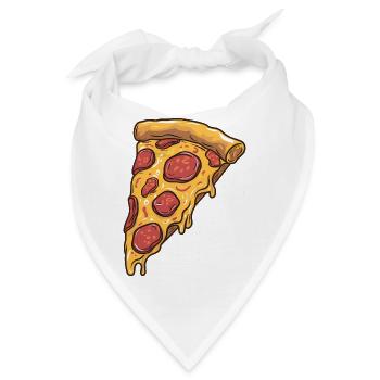 Pizzastück für Feinschmecker - Bandana - Weiß - Vorne