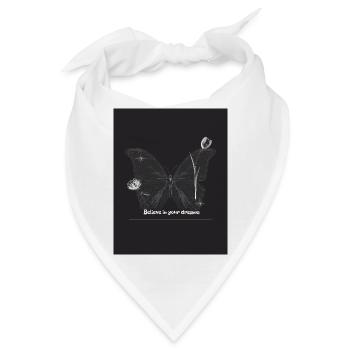 Schmetterling mit inspirierender Botschaft in Schwarz-Weiß - Bandana - Weiß - Vorne