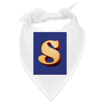 3D Hellbrauner Buchstabe S Look - Bandana - Weiß - Vorne