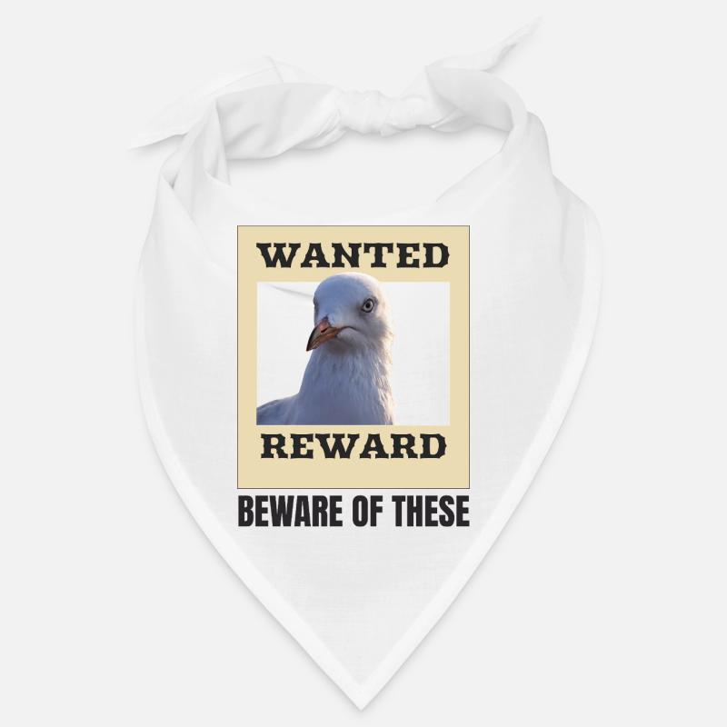 Humorous Seagull Wanted Poster Bandana