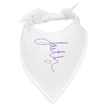 Handgeschriebener "Glaube" mit Herz - inspirierend - Bandana - Weiß - Vorne