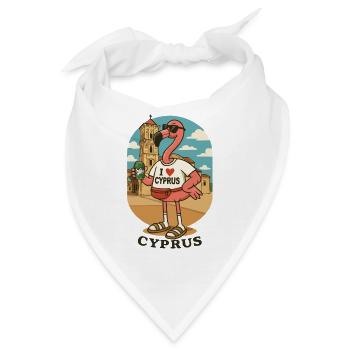 Zypriotischer Flamingo - Bandana - Weiß - Vorne
