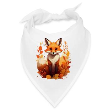 Fuch im Herbst - Bandana - Weiß - Vorne