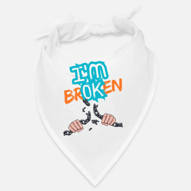 Hände, die eine Kette mit einer Inschrift zerbrechen Bandana