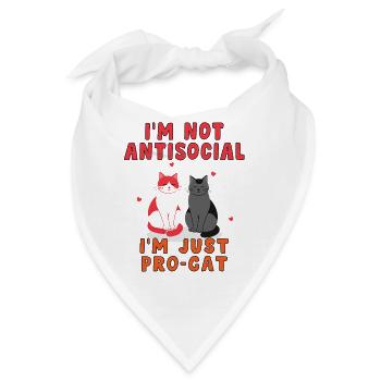 Humorvolles Pro-Katzen-Gegenteil Social T-Shirt - Bandana - Weiß - Vorne