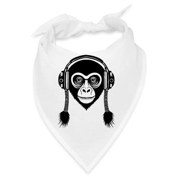 Subwoofer Affenkopf Deep Bass Edition Shirt - Bandana - Weiß - Vorne