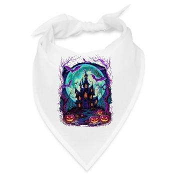 Mondschein-Spukschloss mit Fledermäusen - Bandana - Weiß - Vorne