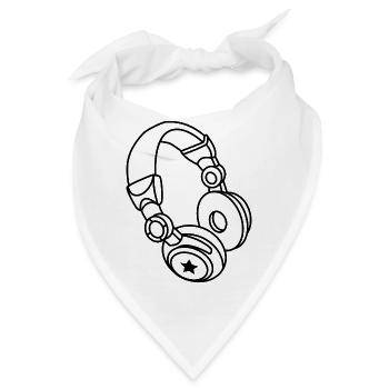 Kopfhörer Stern: Musik & Party Vibes - Bandana - Weiß - Vorne
