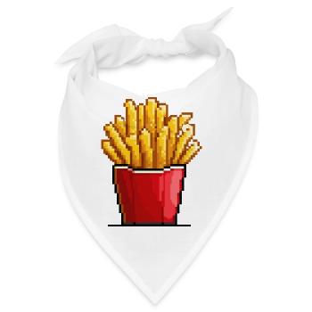 Pixel Pommes Box Fries - Bandana - Weiß - Vorne