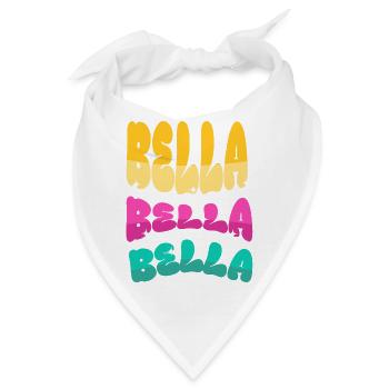 Bella Bella Dreifarbige Schrift - Bandana - Weiß - Vorne