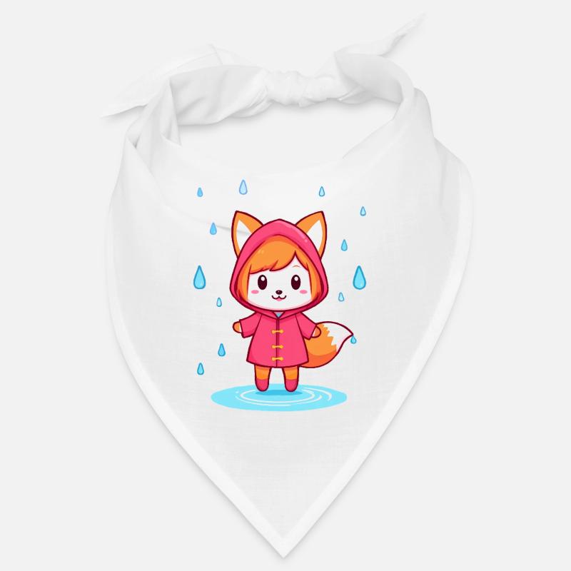 Petit renard chibi en imperméable Bandana