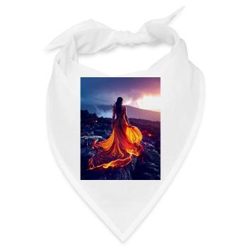 Feuerähnliches Kleid auf Lavafeld - Bandana - Weiß - Vorne