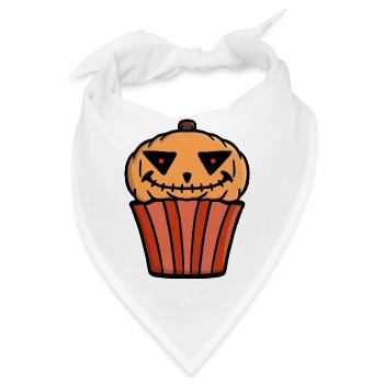 Kürbis Cupcake Halloween - Bandana - Weiß - Vorne