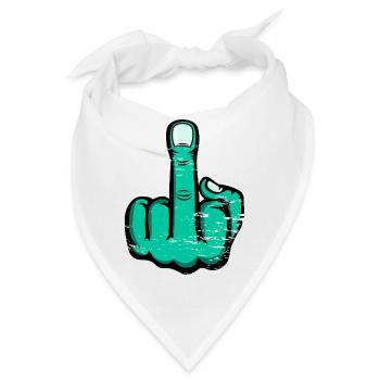 Mittelfinger Stinkefinger Design Grün used - Bandana - Weiß - Vorne