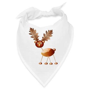 Lustiges Kastanien-Rentier – Bastelspaß & Kindheit - Bandana - Weiß - Vorne