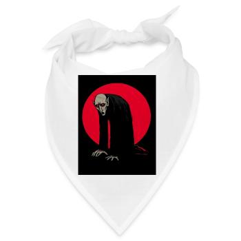 Nacht Vampir Nosferatu vor rotem Mond - Bandana - Weiß - Vorne