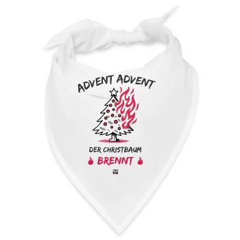 Advent, Advent - der Christbaum brennt - Bandana - Weiß - Vorne