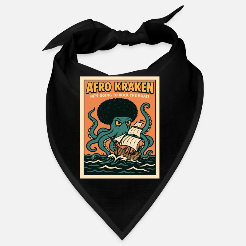 Afro Kraken on the high seas with sailing ship Bandana