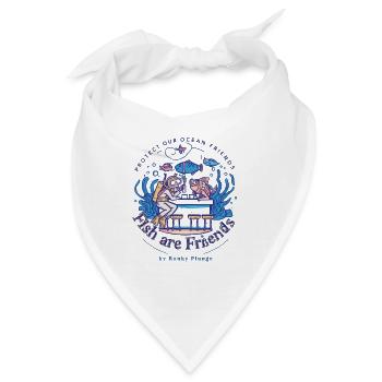 Fische sind Freunde - Bandana - Weiß - Vorne