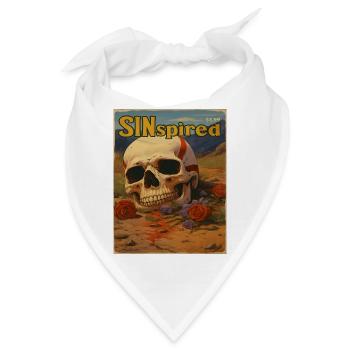 Inspiriert von Sünden, Totenkopf in der Wüste - Bandana - Weiß - Vorne
