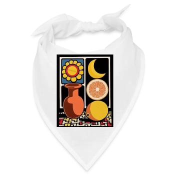 Sonnenblume Zitrus Mond - Bandana - Weiß - Vorne
