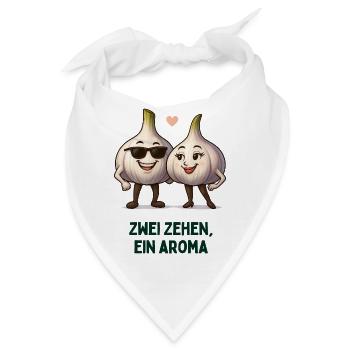 Zwei Zehen, Ein Aroma Knoblauch karikatur  - Bandana - Weiß - Vorne