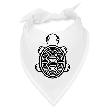 Süße Baby Schildkröte – Comic Reptil fürs Herz - Bandana - Weiß - Vorne